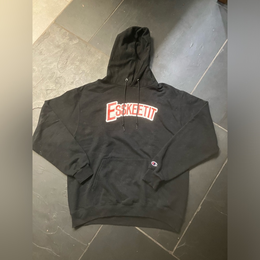 Men’s Size Large Champion “Eskeetit” Lil Pump Black Hooded Sweatshirt